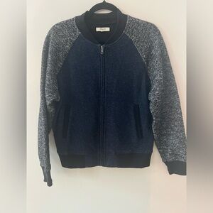 Madewell Navy/Black Jacket Cotton, Wool, Polyester Blend size M Excellent Cond